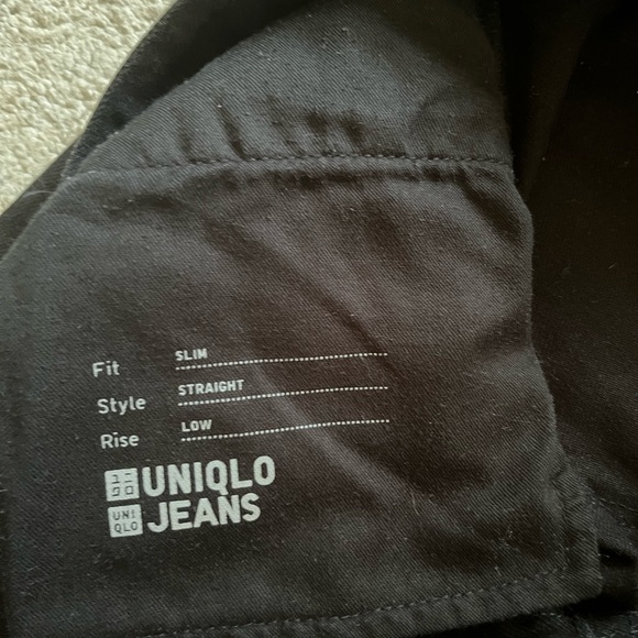 Uniqlo Slim Straight Low Black Men's Jeans - Picture 6 of 6
